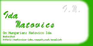 ida matovics business card